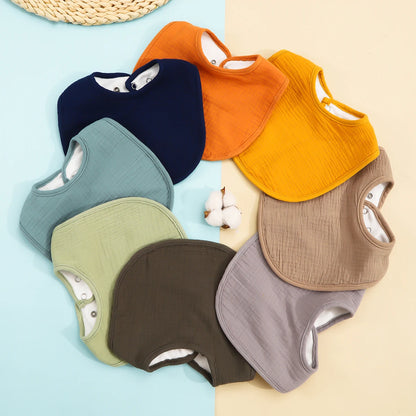 Cotton Baby Bib - Soft Solid Colour Drool Bib for Newborns & Toddlers