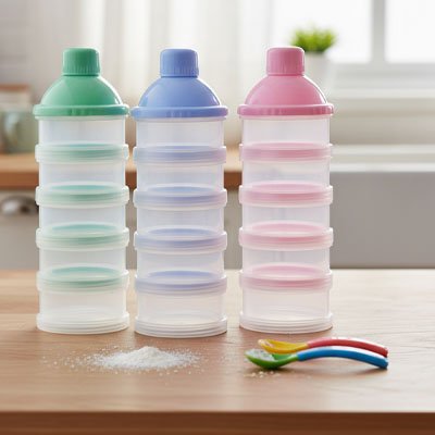 Formula Milk Dispenser | 3-Compartment Powder Container